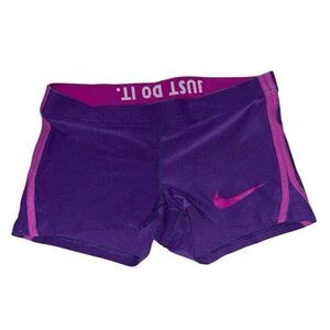 Nike Spandex Shorts Women’s Medium Purple 2” Dri-Fit Fold Over Waist Band Track